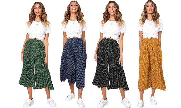 Polka Dot Wide Leg Trousers