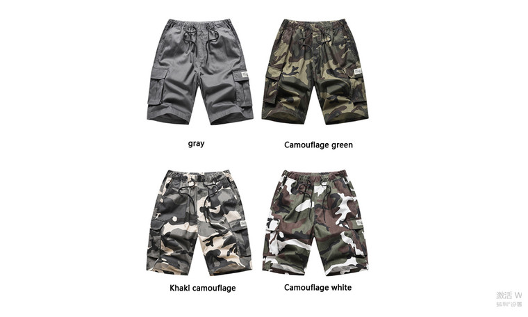 Five-point pants cotton loose casual camouflage multi-bag tooling shorts-LA