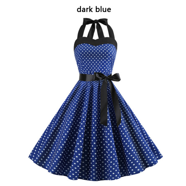 Polka dot tube dress retro big swing skirt-LA