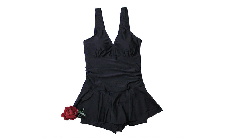  Solid color swimsuit one-piece skirt sexy backless one-piece swimsuit