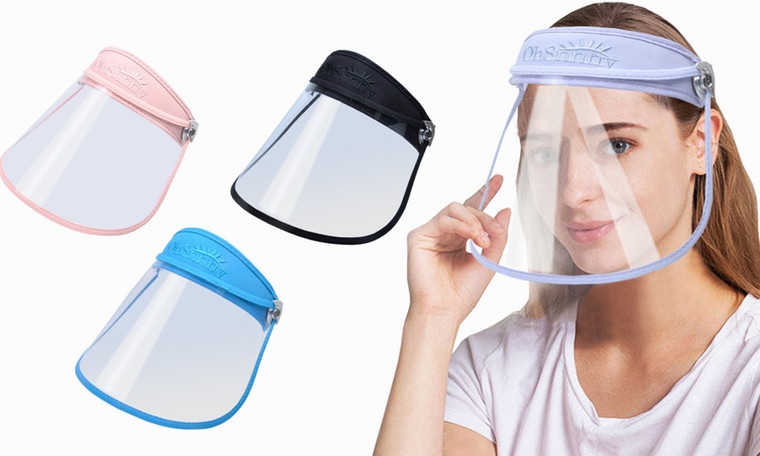 Adjustable Soft Screen Roll Up Face Shield hat