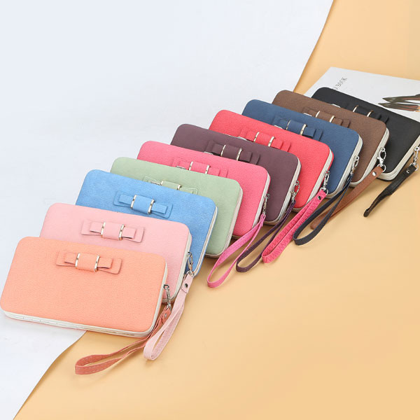 Explosion style snap button bow ladies wallet 9683