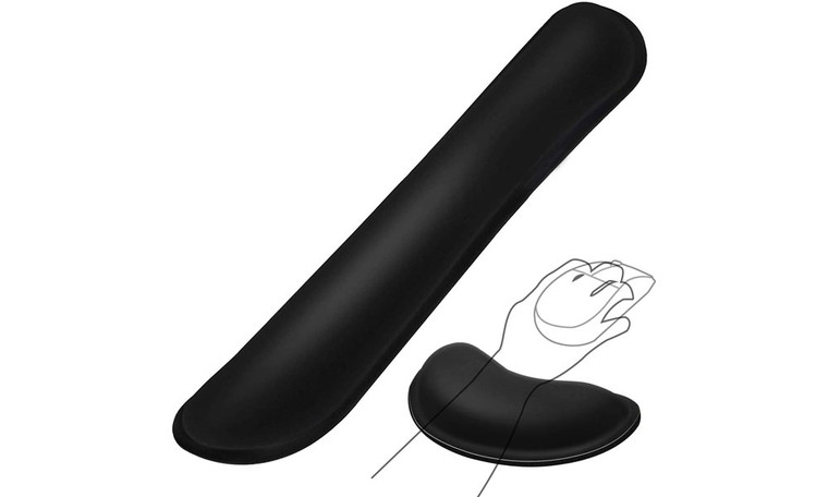 Keyboard wrist support support cushion set, non-slip ergonomic gel wrist support support with memory foam, suitable for Mac computer laptop computer work game home,