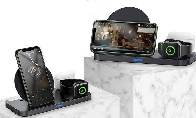 Wireless Charger, 3 in 1 Charging Station for Apple, Wireless Charging Stand Apple Watch Charger for Apple Watch and iPhone Airpod Compatible for iPhone X/XS/XR/Xs Max/8 Plus iWatch Airpods1 2.