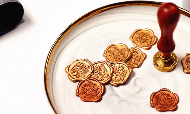 Vintage Brass Wax Seal Stamp with wax sticks 3055