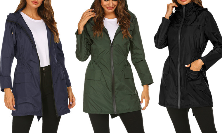 Rain Jacket with wasit control