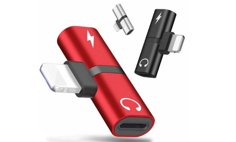 Two Audio and Charging Non-Branded Adapters with Lightning® Connector-LAF