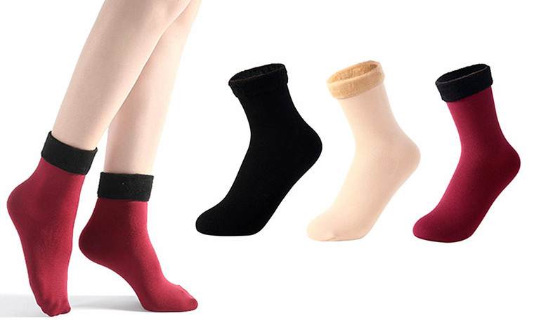 Soft Fleece Seamless Thermal Ankle High Socks 3051