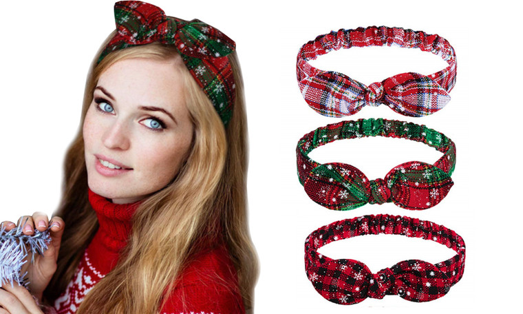 Christmas festival print Bow Hair Band