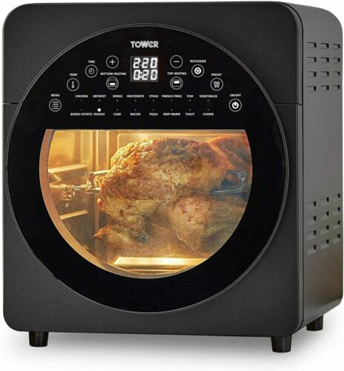 Tower T17051BLK 14.5L Digital Vortx Air Fryer Oven with Timer & Rotisserie