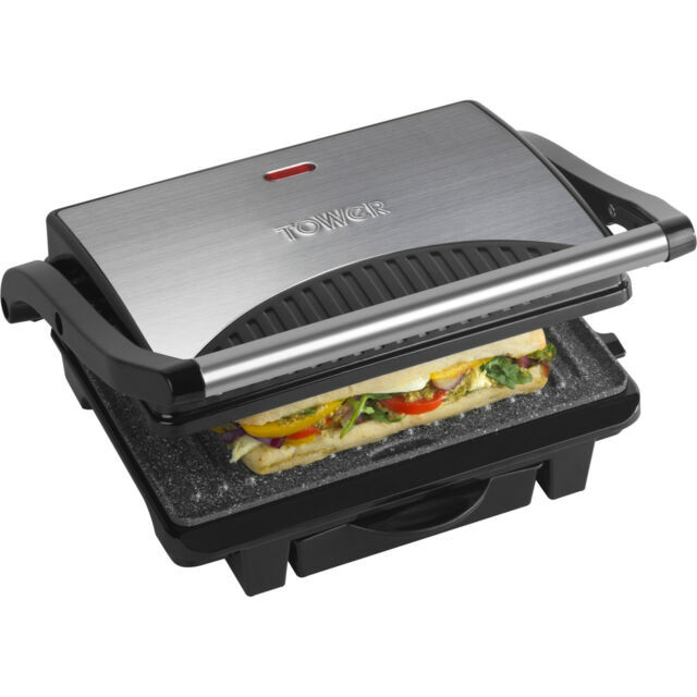Tower T27009COP Ceramic Health Grill and Griddle 1000w Black