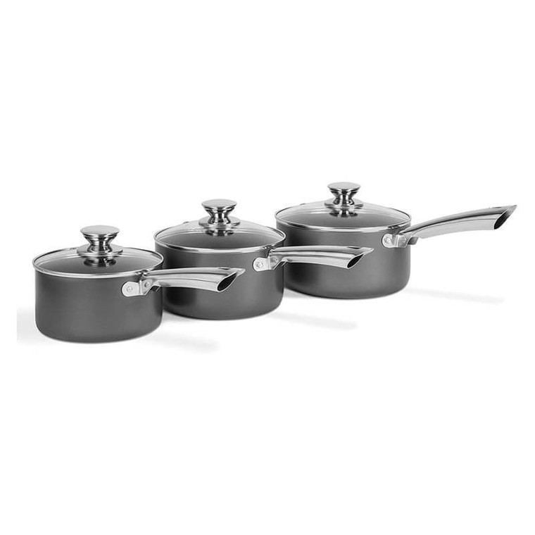 Morphy Richards 973023 3 Piece Aluminium Pan Set – Titanium