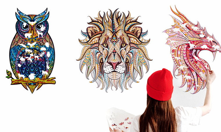 Large PVC  Irregular Shape  Animal Puzzle Sticker