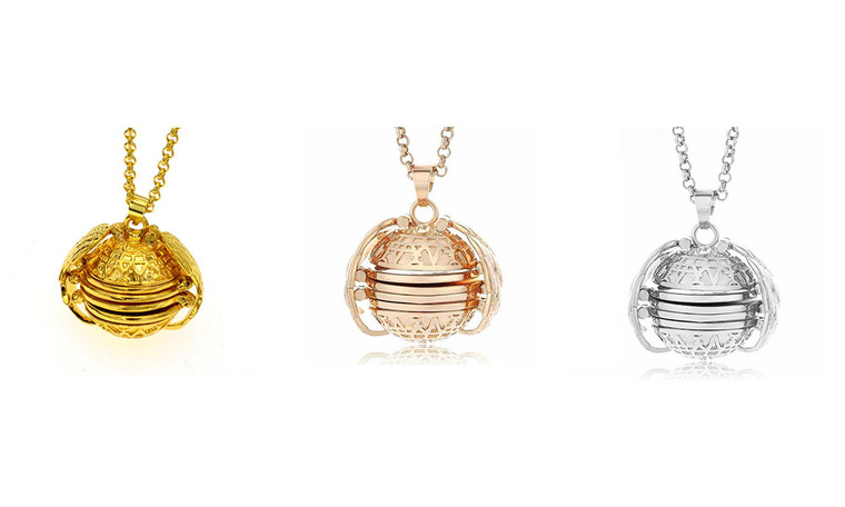 Openable Pendant Photo Wing Necklace Multi-layer photo locket photo photo box-LA