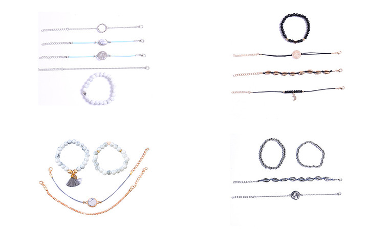 Set Bracelet Retro Tassel Letter Beaded Tortoise Bracelet Bohemian Braided Bracelet-LA