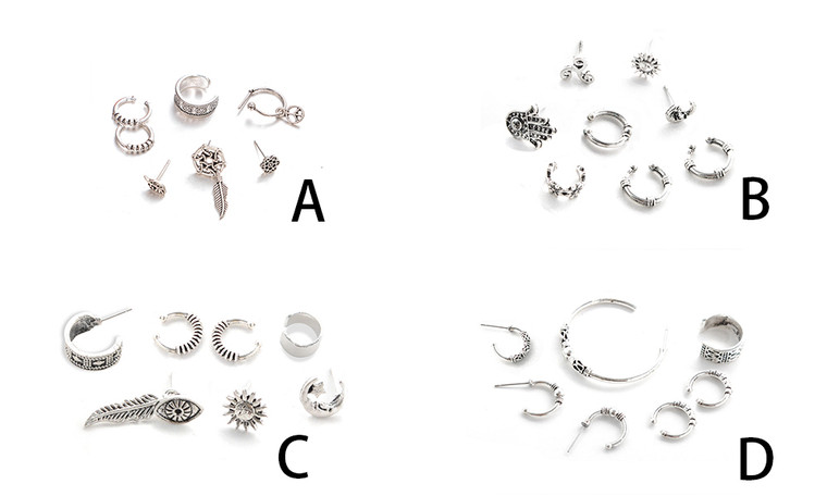 Earrings European and American Bohemian retro size C earrings-LA