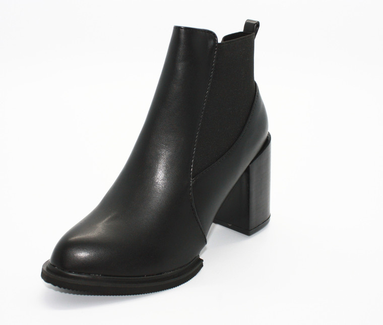 Faux Leather Ankle Boots 