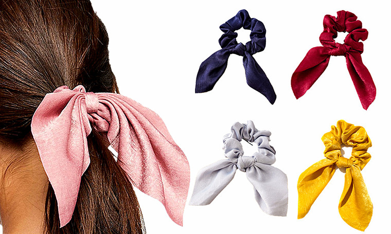 Pack of 2 Solid Colour Satin Scrunchies