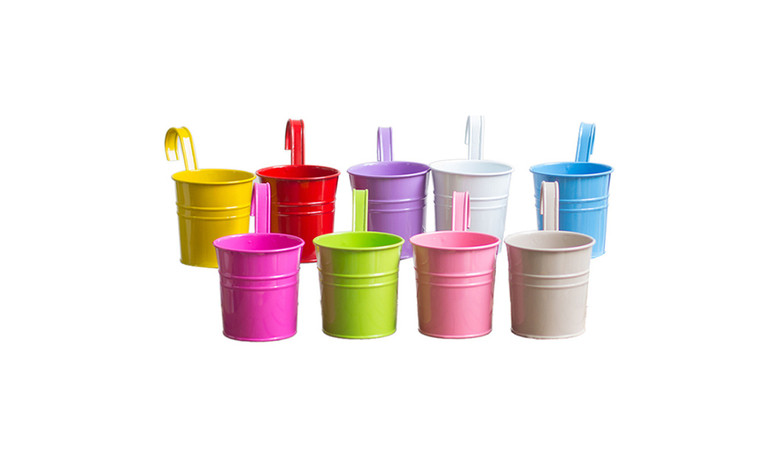 new-10 Colourful Hanging Flower Pots 1017