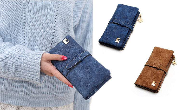 New-Women's Faux Suede Wallets-3036LA