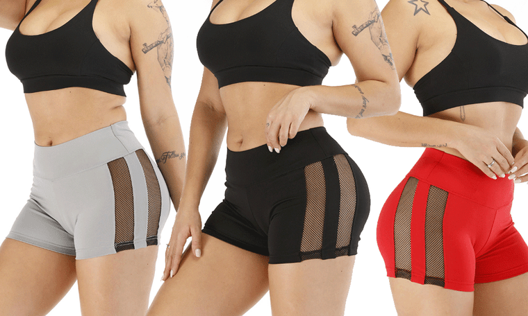 NEW-Side stitching big hole gauze yoga pants for ladies-la