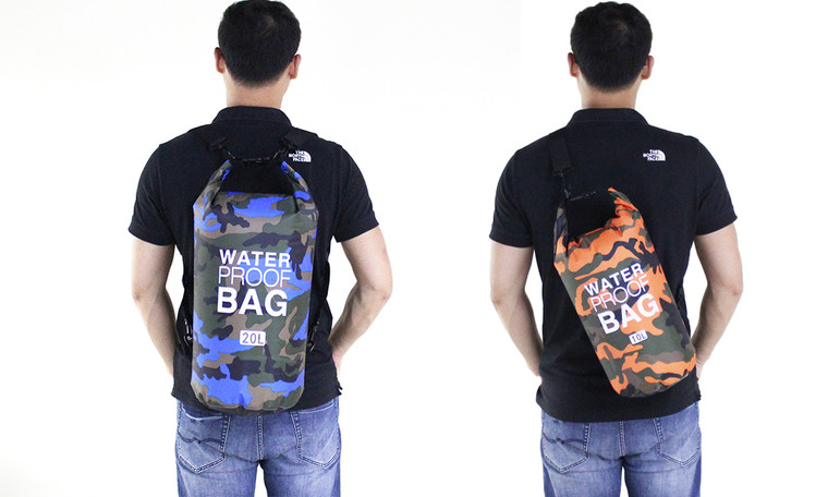 NEW-Camouflage Drifting Waterproof Bag One Shoulder Double Shoulder Waterproof Bucket Bag-3041LA