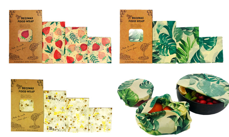 3 Pack Natural Reusable Beeswax Food Wrap Paper Bees Wax -la1031
