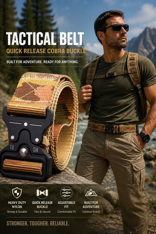Quick Release Tactical Belt for Men Military Nylon Work Waist Belt  9672  
