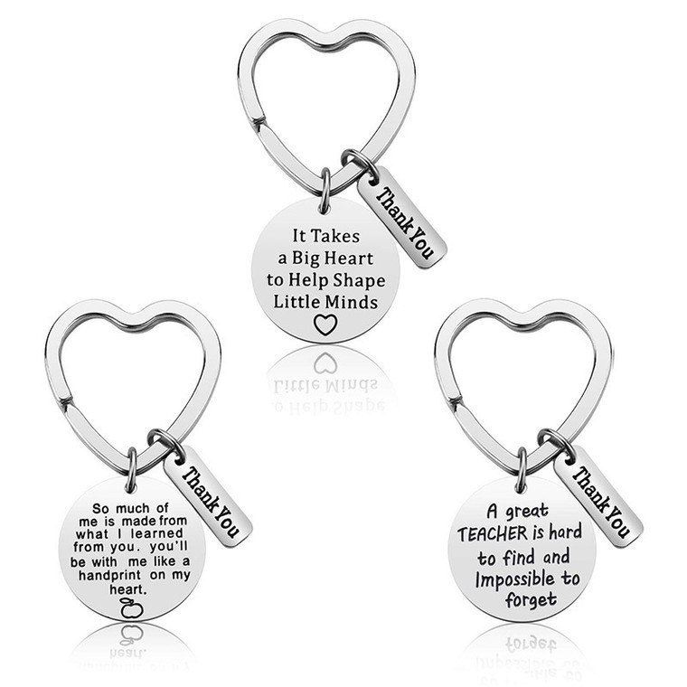 NEW-Heart & Circle Design Teachers Gifts Keyring0001-LA