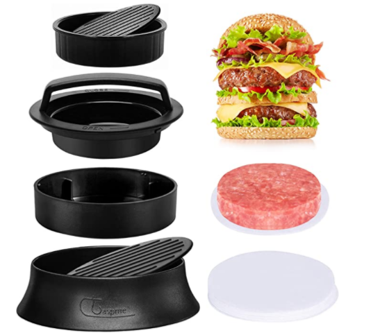 NEW- Non Stick Stuffed Burger Maker Kit for Easily Making Delicious Burgers, Regular Beef Burger and Perfect Shaped Patties - Bonus 50 Wax Papers1016