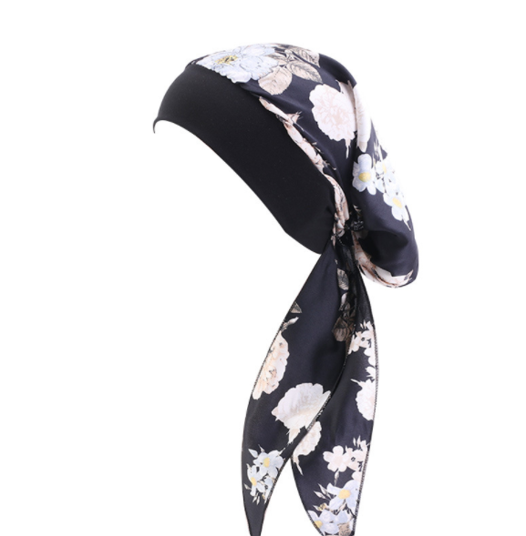 new-Women Chemo Turban,Faux Silky Turban Cap Elastic Head Cover Turbans Satin Head -la