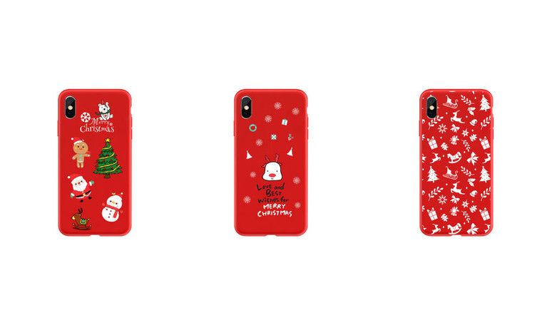 New-Cartoon Christmas Deer Red soft phone case0100-LA