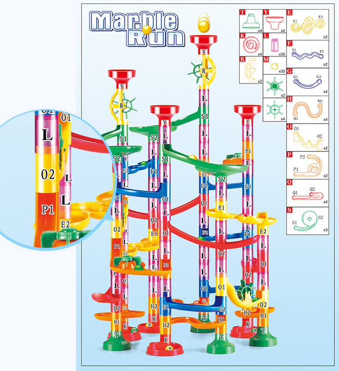 NEW-105pcs DIY Maze Balls Track Construction0126