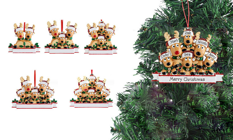 NEW-Christmas Tree Ornament 2023- Santa family- Xmas Tree Deer0136-LA