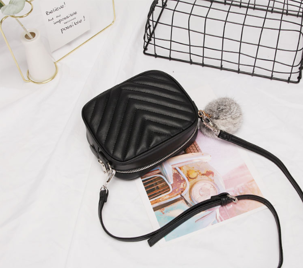 SP-Simple diamond bag PU messenger bag women's shoulder bag small fragrance pure color