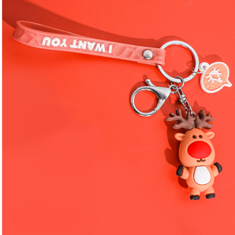 NEW-1/3PCS Cute Metal Christmas Keychain Keyring0156-LA