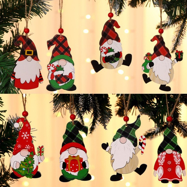NEW-8pcs Christmas tree wooden gonk decorations0157-LA