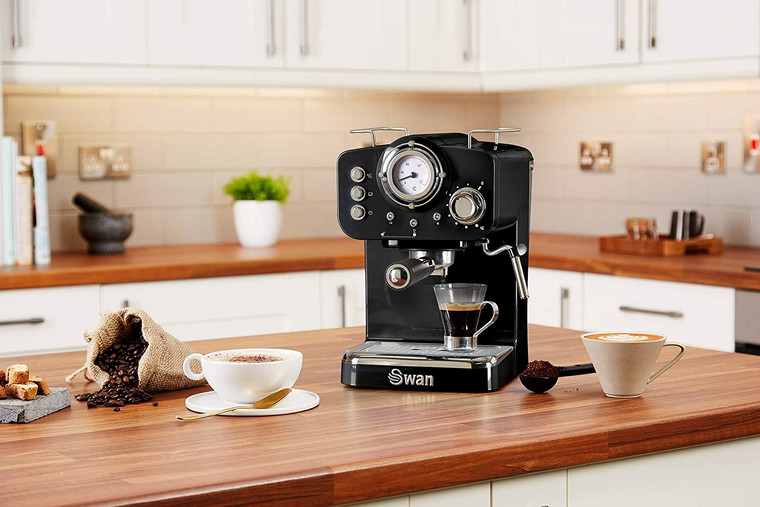 Swan Retro SK22110BN Espresso Coffee Machine - Black