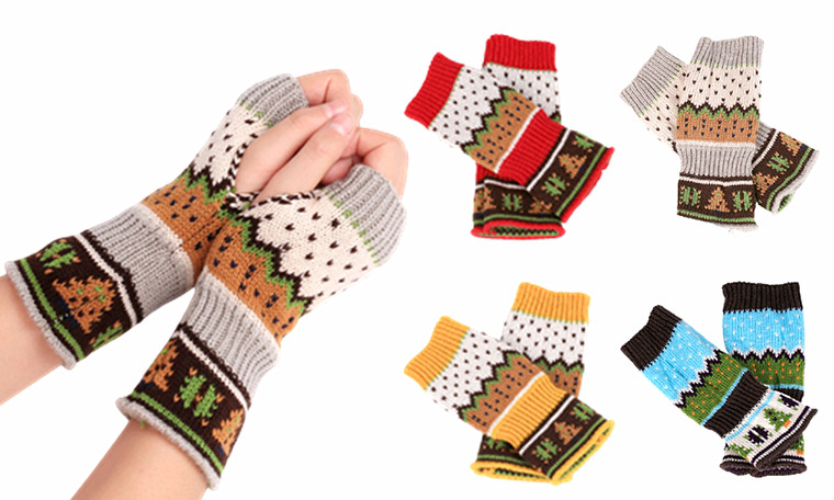 Xmas Themed Fingerless mitten-la