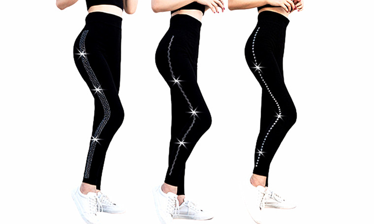 Modal fabric Extra Stretchy Crystal sparkling Leggings-la