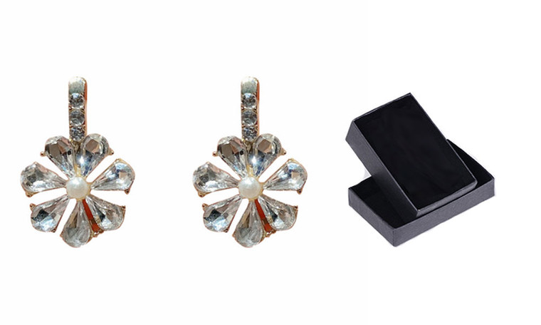 NEW Elegant Stud Earrings Zircon Super Flash Earrings 0236-la