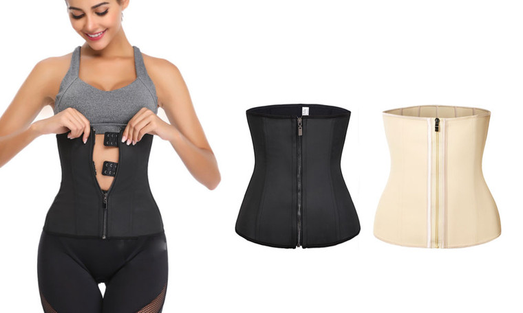 NEW-Abdominal belt three-breasted steel plastic belt latex belt 0278 -LA