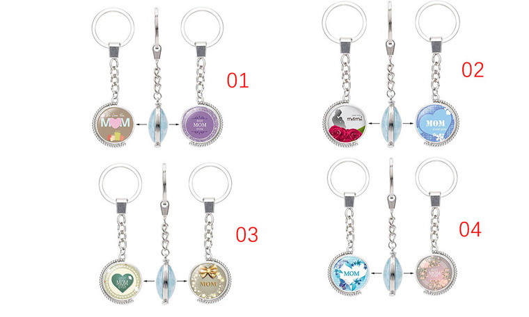 Rotation Mother's day Gift Glass keychain-la
