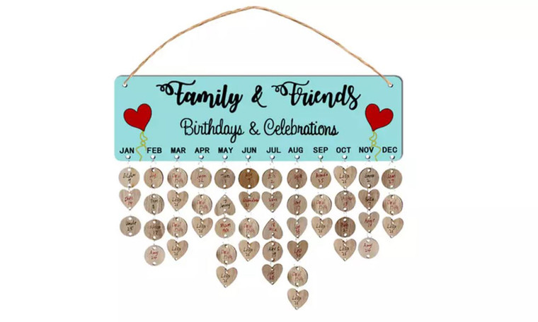 DIY Wooden Family Birthday Reminder Tracker Calendar Board