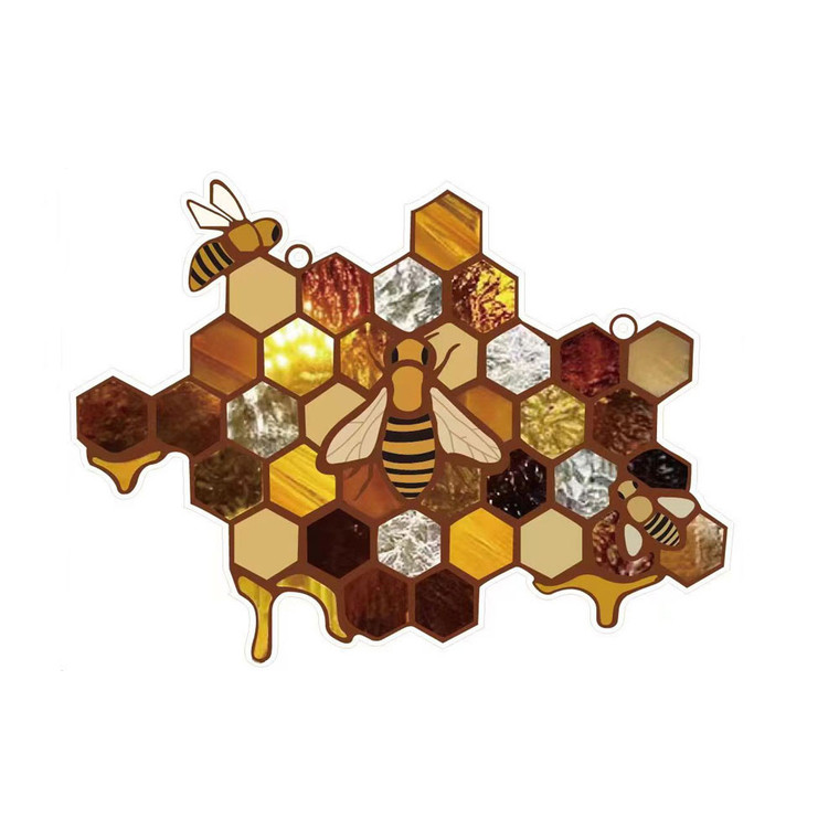 Bee Hanging Garden Decoration Outdoor Metal Bee Ornament for Fence Patio Balcony Yard-1050la
