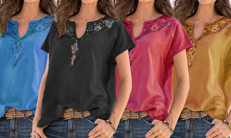 NEW Bohemia style summer top 114-1066LA 