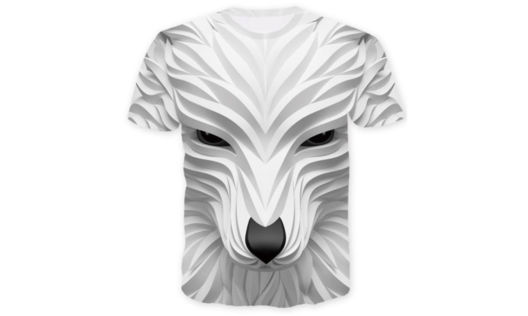 NEW  3D animal fox print short sleeve 5061 LA