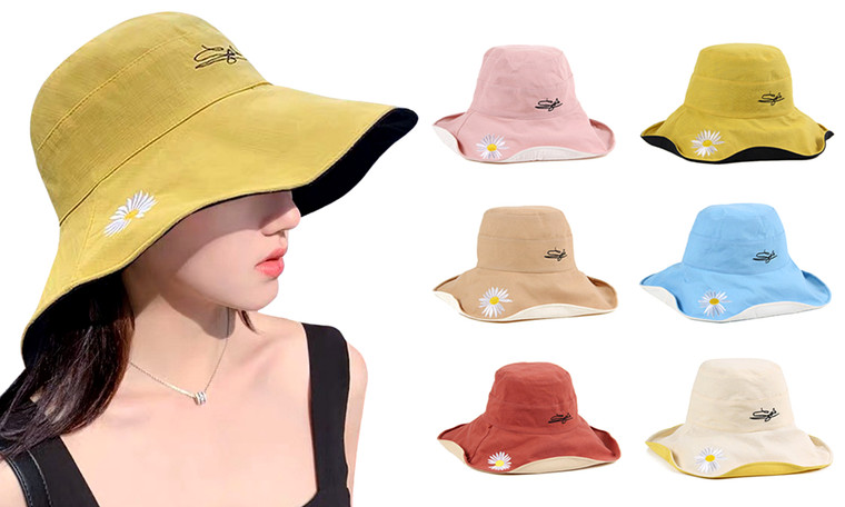 NEW Daisy print reversible Summer UV protection hat  5120-la