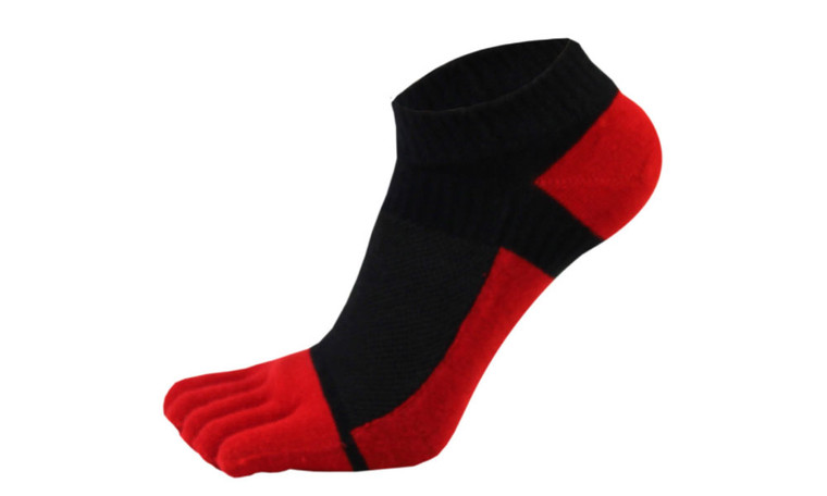 NEW Men's Two Tone Sweat Absorbent Breathable Mesh Five Finger Socks 5172 LA