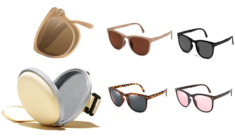 NEW Folding Fashion Sunglasses with protective case 5252